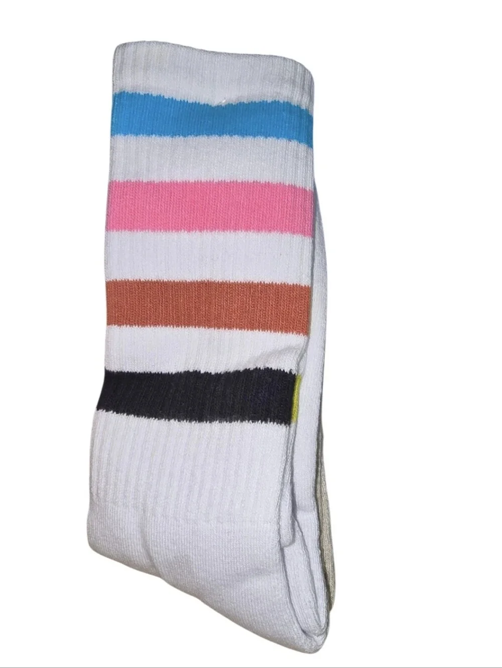 Target Men's 2-Pack Crew Socks - White & Oatmeal with Rainbow Stripes